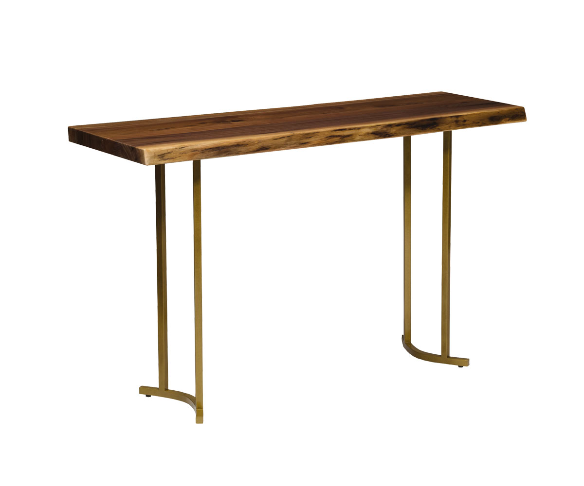 Live Edge Sofa Table with Orbit Base PA Dutch Woodcraft