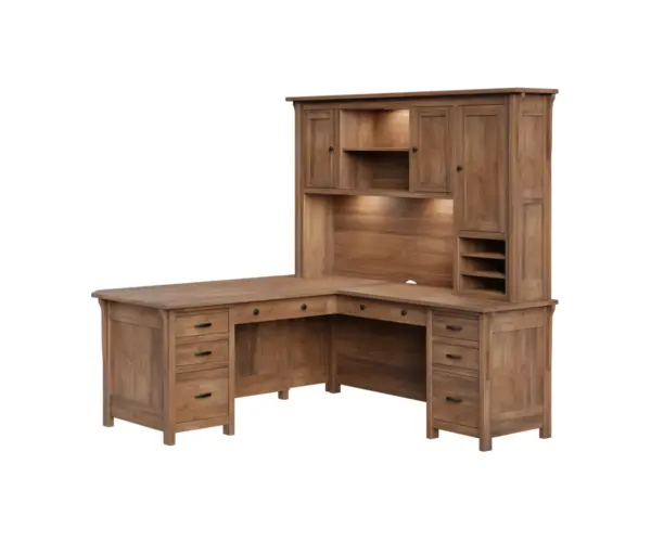 Boston Corner and Return Desk with Hutch - 72"W